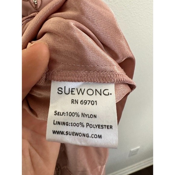 Sue Wong Nocturne Women's Beaded Mini Dress Pink Size 4 Scalloped Lined V-Neck - Picture 7 of 10